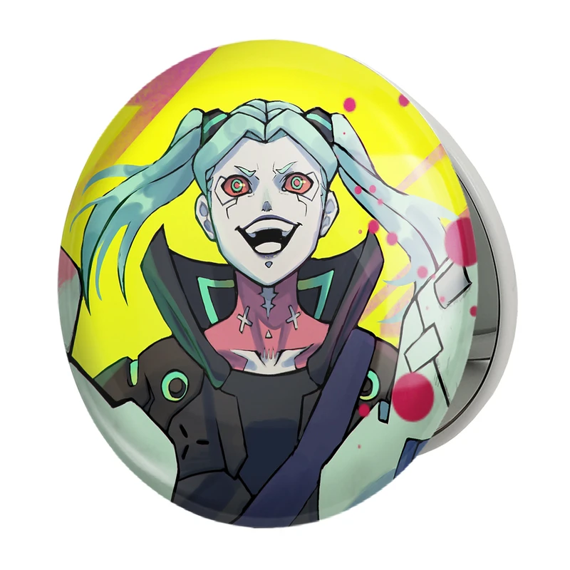 آینه جیبی خندالو طرح ربکا انیمه سایبر بانک Cyberpunk مدل تاشو کد 22454 