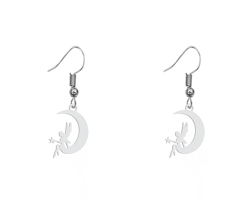 گوشواره زنانه هایکا طرح فرشته و ماه مدل ha-178