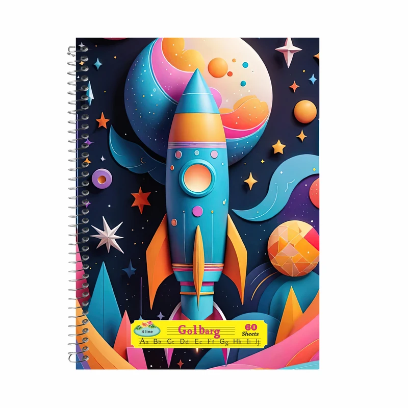 دفتر زبان 60 برگ گلبرگ موشک کد 2555