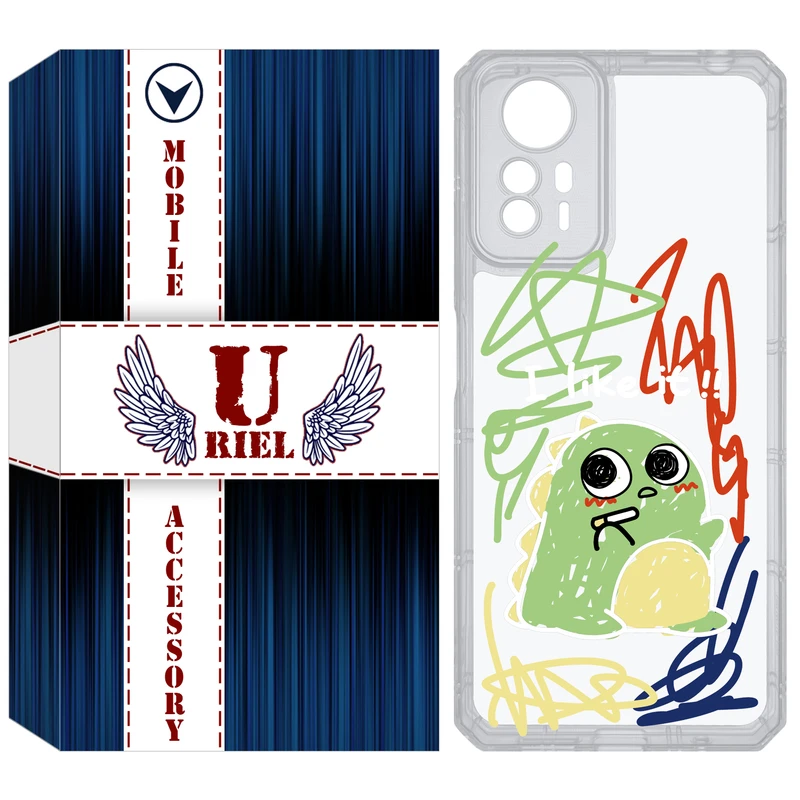 کاور یوریل مدل Clear کد 21 طرح دایناسور نقاش مناسب برای گوشی موبایل شیائومی Redmi Note 12S