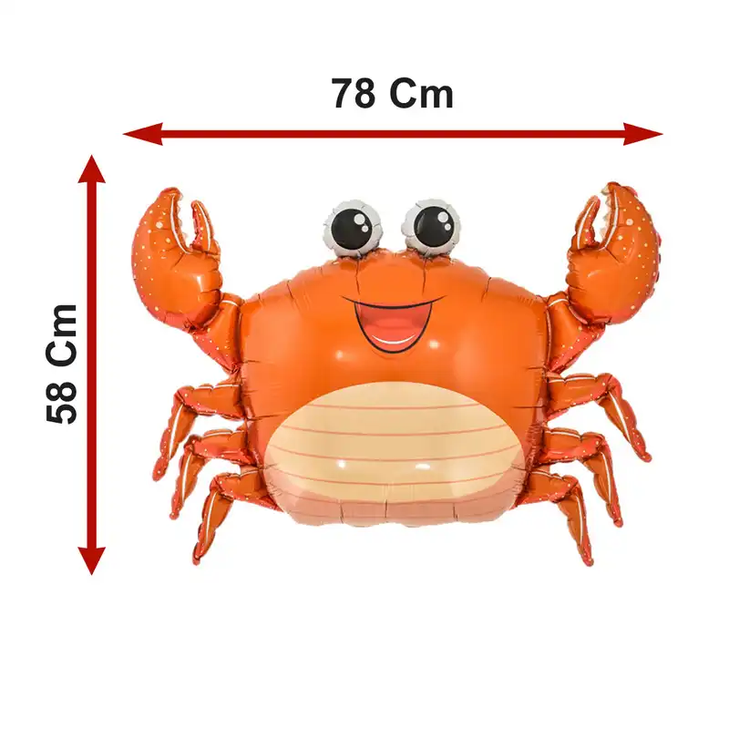بادکنک فویلی لاکی بالونز مدل خرچنگ طرح خندان کد 1214