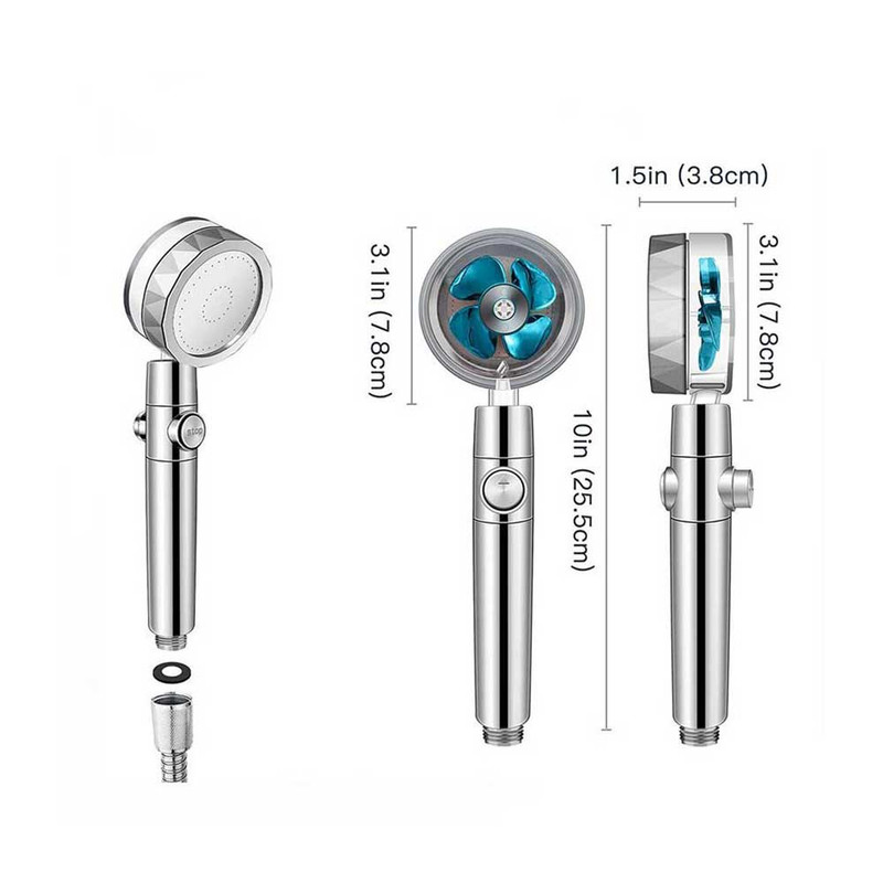 سردوش حمام مدل توربو پروانه ای 360 درجه