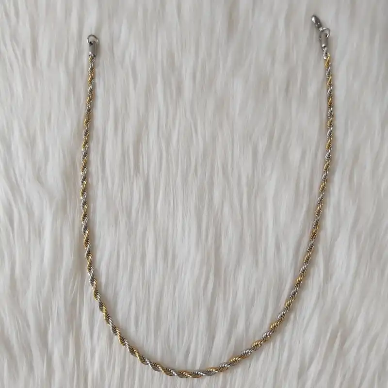 زنجیر مردانه مدل استیل طرح طنابی کد tan111