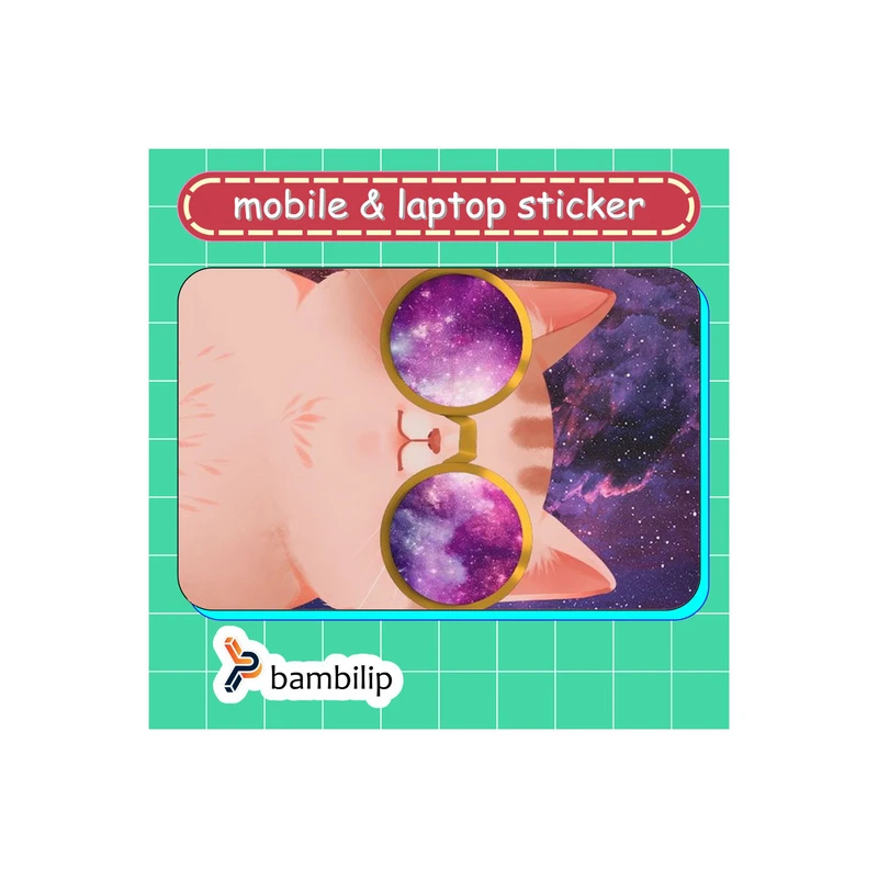استیکر بامبیلیپ مدل کارت عابر طرح گربه کهکشانی کد 3023089