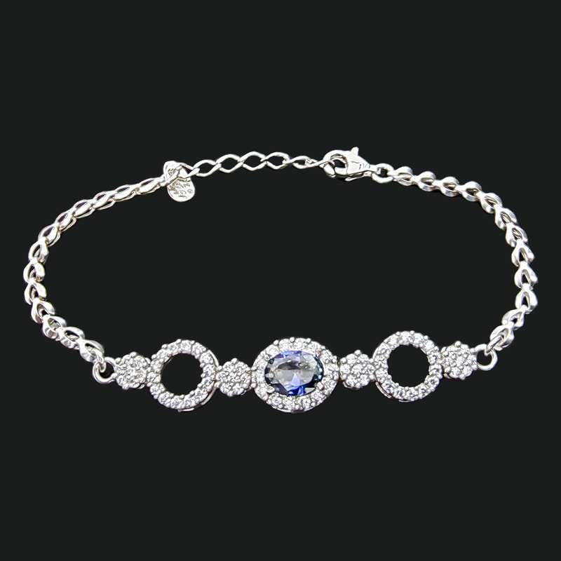 دستبند نقره زنانه مسعود جلالی نقره کار مدل Tanzanite-03 دستبند نقره زنانه مسعود جلالی نقره کار مدل Tanzanite-03