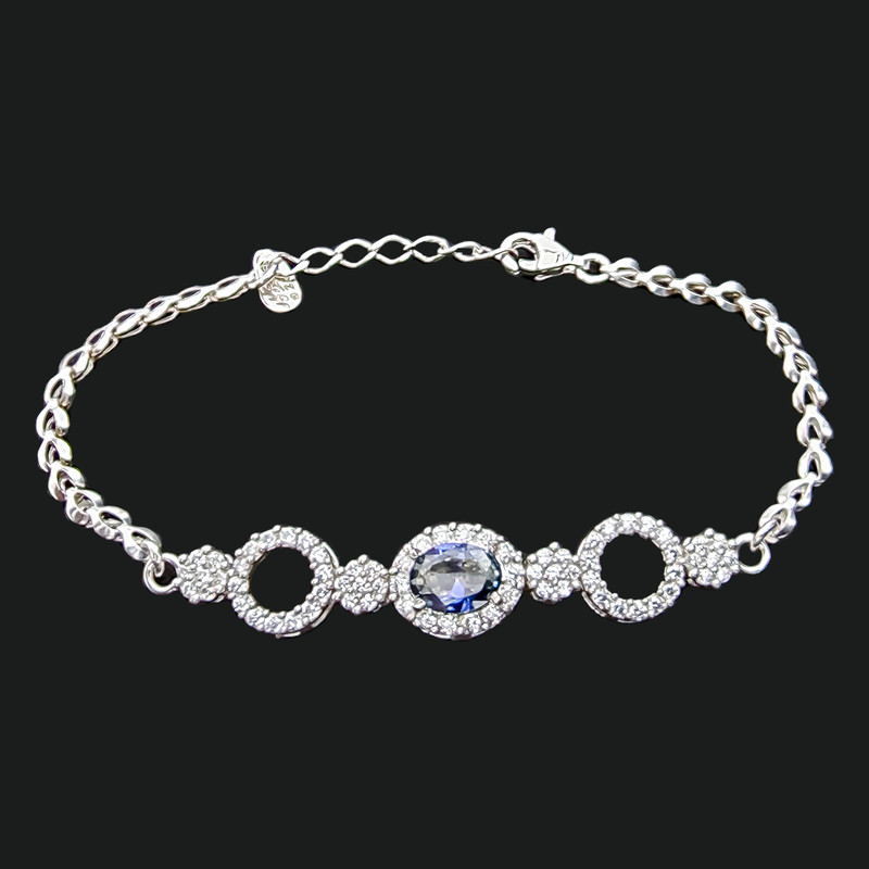 دستبند نقره زنانه مسعود جلالی نقره کار مدل Tanzanite-03 دستبند نقره زنانه مسعود جلالی نقره کار مدل Tanzanite-03