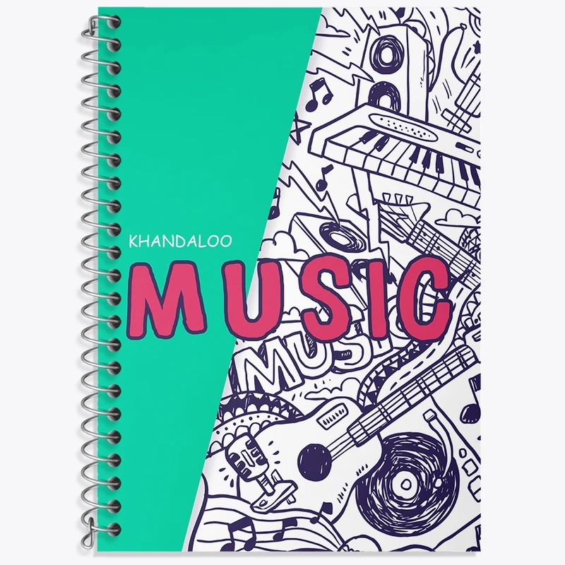 دفتر زبان 50 برگ خندالو مدل دو خط طرح موزیک کد N276