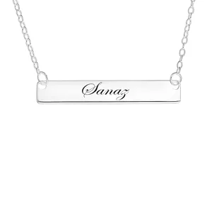 گردنبند نقره زنانه لیردا مدل اسم ساناز  mst