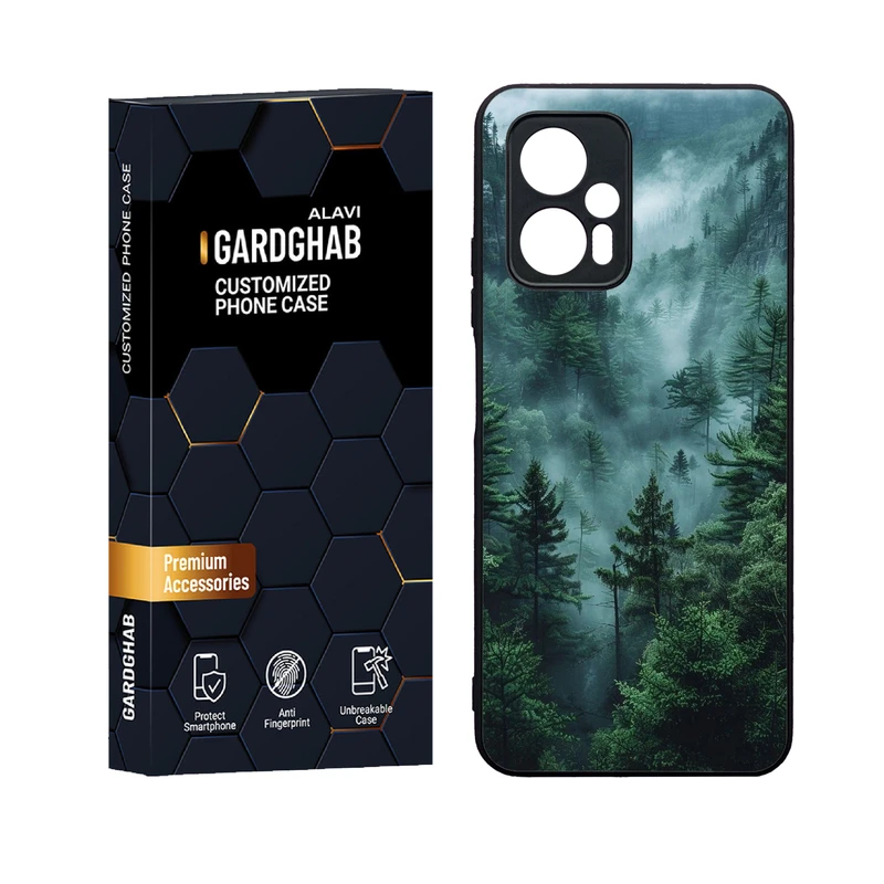 کاور گارد قاب علوی مدل دورژله ای پشت گلس منظره و طبیعت مناسب برای گوشی موبایل شیائومی Poco X4 GT