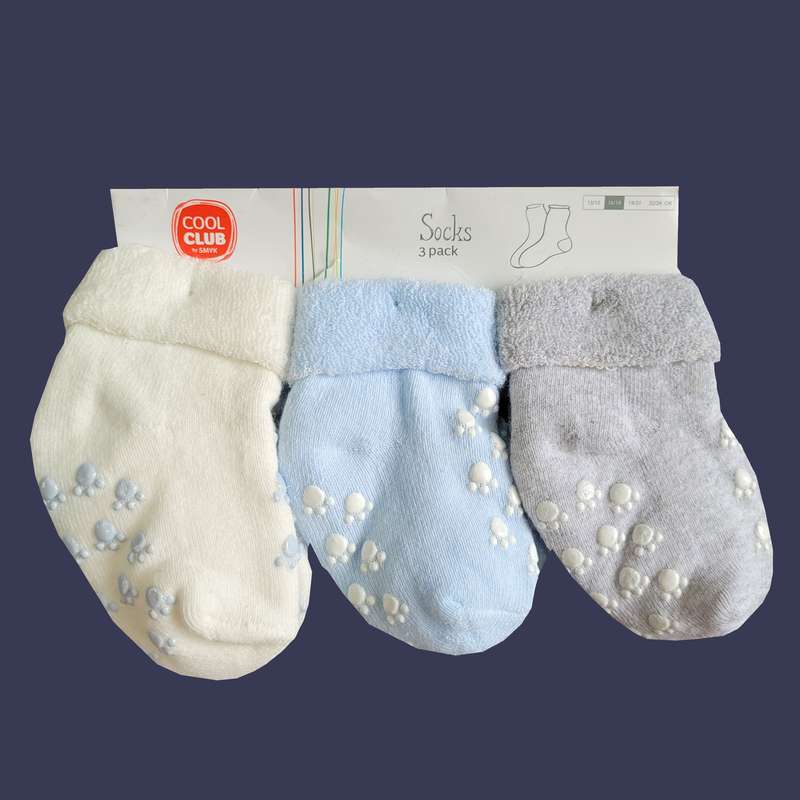 جوراب ساق بلند نوزادی کول کلاب مدل f-753 بسته 3 عددی