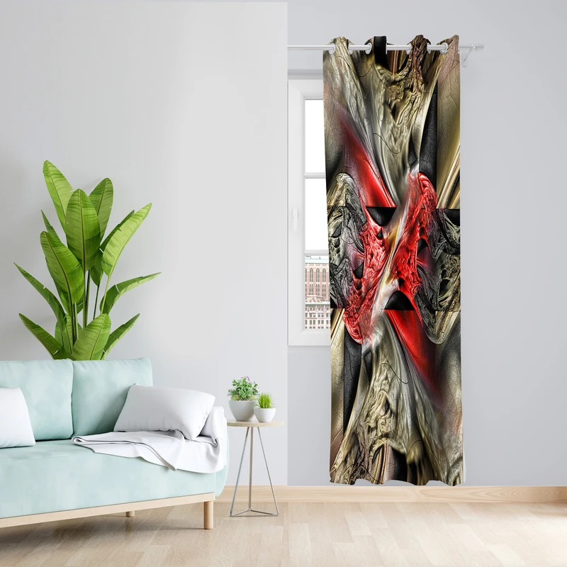 پرده طرح سه بعدی مدل مخمل پانچی کد L 1220R Z سایز 140x200 سانتی متر