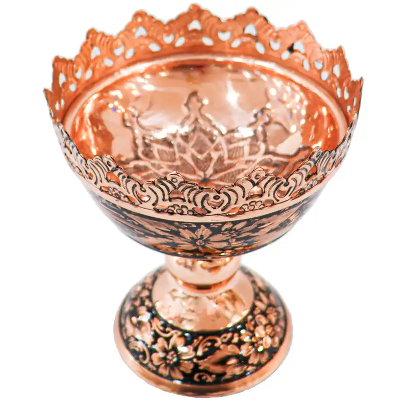 آجیل خوری مسی مدل الماس تراش کد half17p15