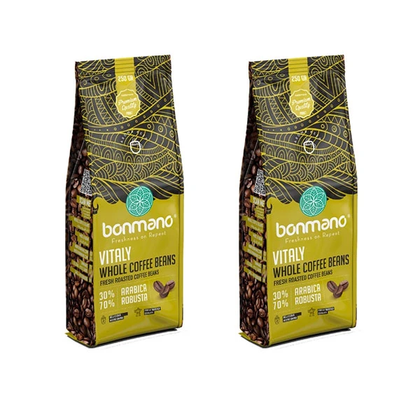 دانه قهوه اسپرسو ویتالی بن مانو - 250 گرم بسته 2 عددی