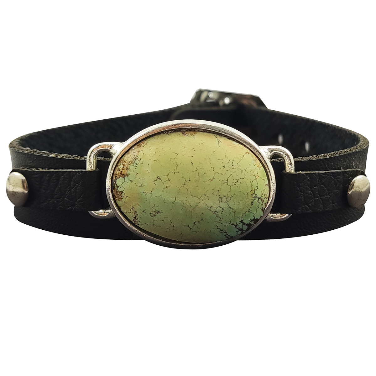 دستبند سلین کالا مدل فیروزه نیشابور اصل طرح چرم کد 167