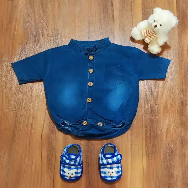 بادی آستین کوتاه نوزادی مدل پاپیون