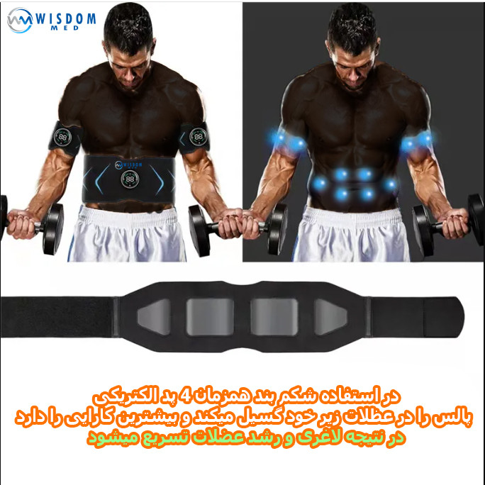 دستگاه ماساژور شکم و بدنسازی ویزدام مد مدل Professional EMS مجموعه 5 عددی