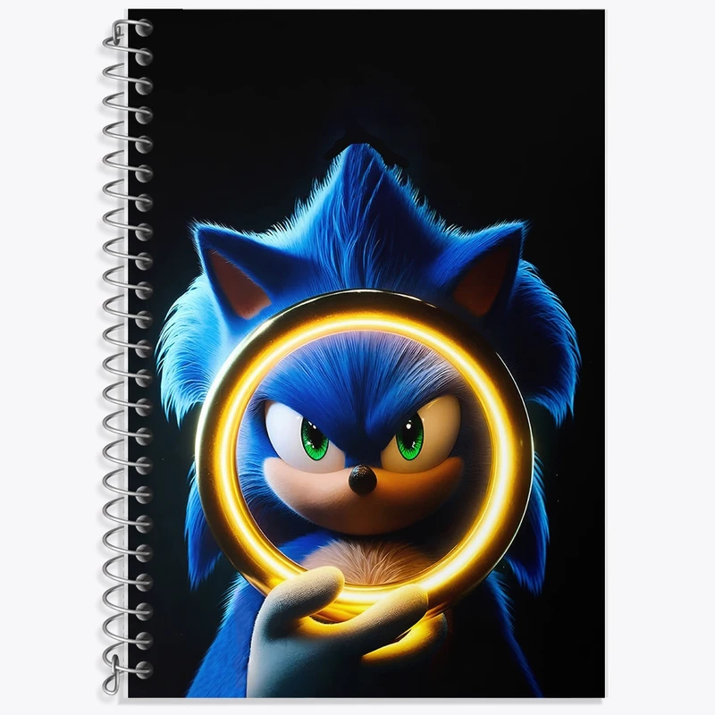 دفتر زبان 50 برگ خندالو مدل سه خط طرح سونیک (Sonic) کد F2228