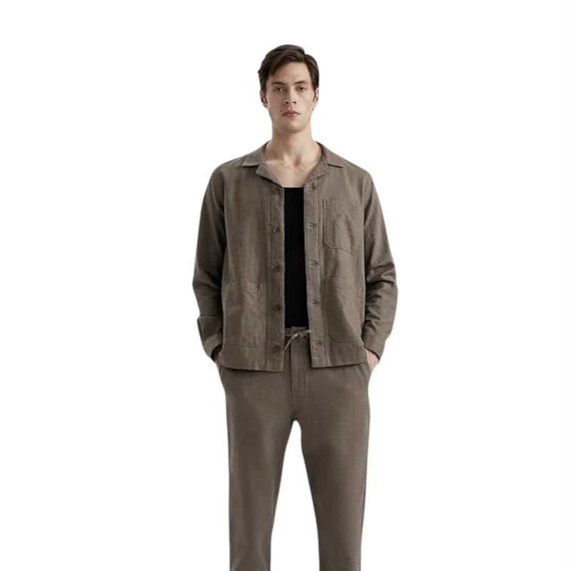 پیراهن آستین بلند مردانه دفکتو مدل آنتی باکتری فیت اسلیم