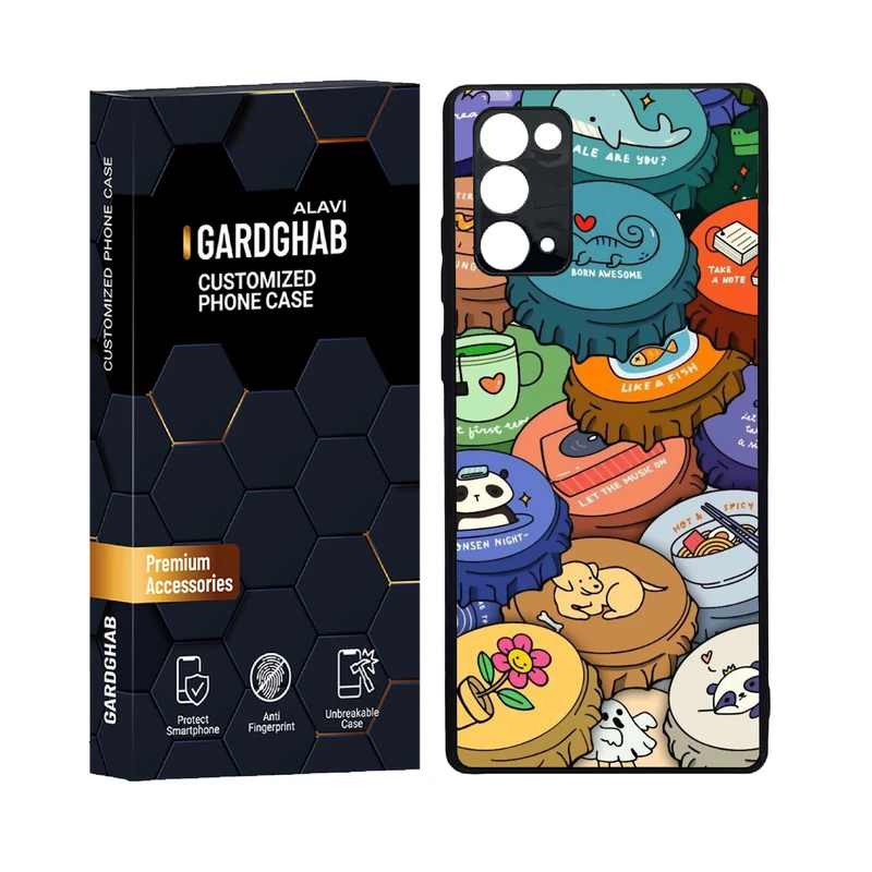 کاور گارد قاب علوی مدل دور ژله ای پشت گلس کارتونی و انیمه مناسب برای گوشی موبایل سامسونگ  Galaxy Note 20