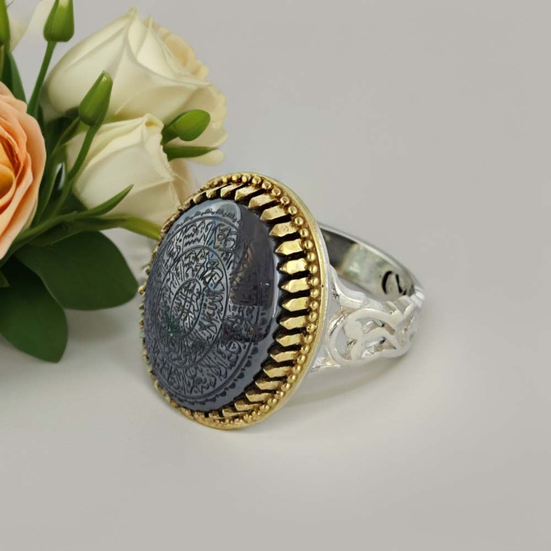 انگشتر نقره مردانه ملک زیور مدل اسلیمی کد 344