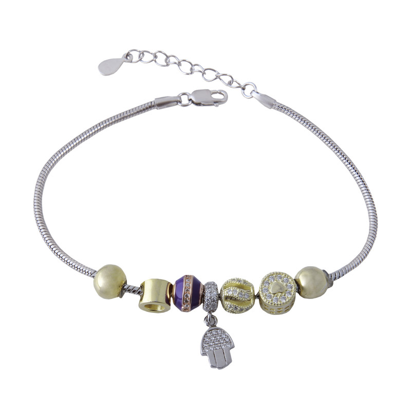  دستبند نقره زنانه بازرگانی میلادی کد DP_128