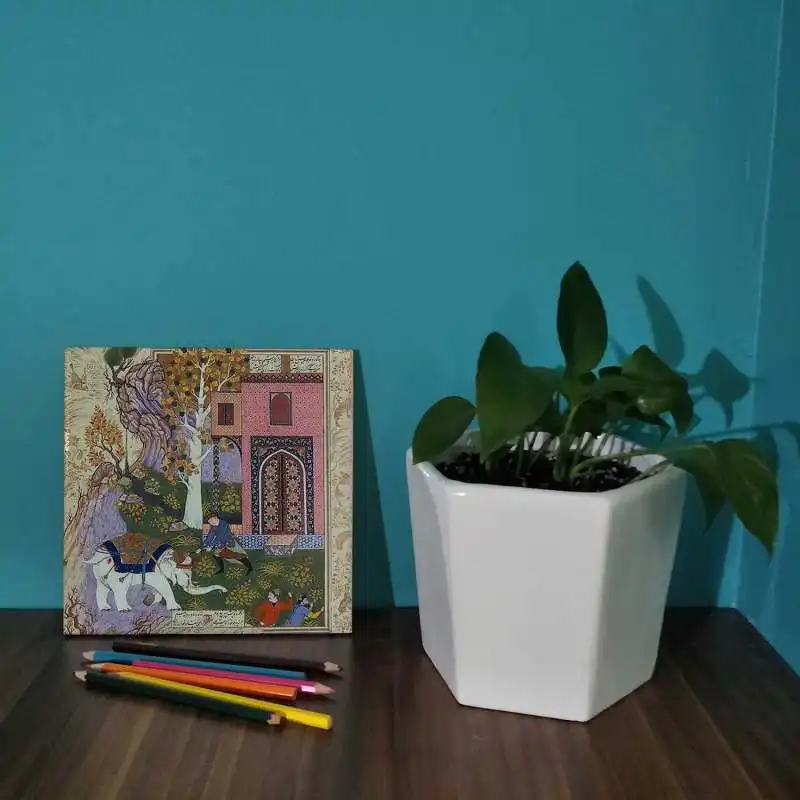 کاشی طرح نگارگری ایرانی مدل لوحی BDT134