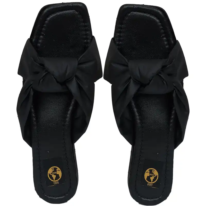 صندل زنانه سیی مدل پاپیونی کد 1895