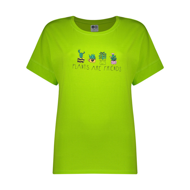 ست تی شرت و شلوارک زنانه مادر مدل Garden رنگ سبز