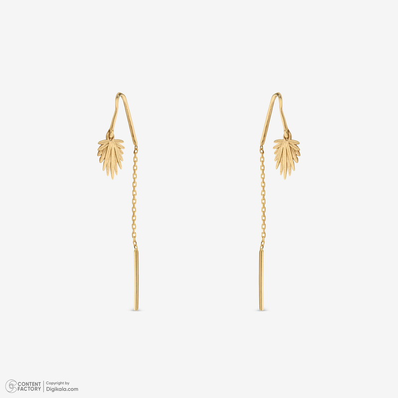 گوشواره بخیه‌ای طلا 18 عیار زنانه جواهری راز مدل 2412-38 - 4