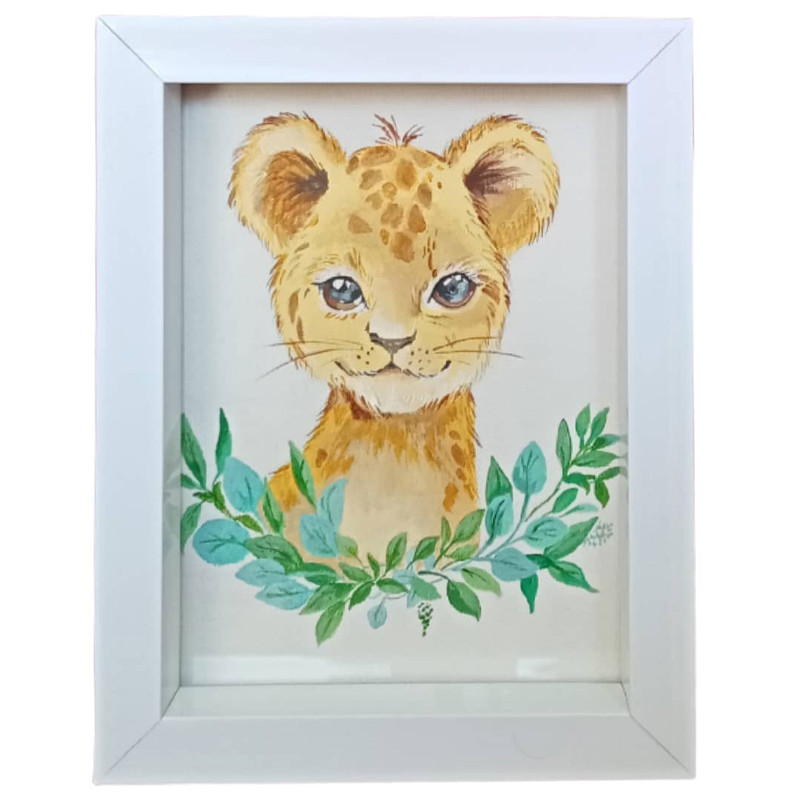 تابلو نقاشی طرح بچه پلنگ