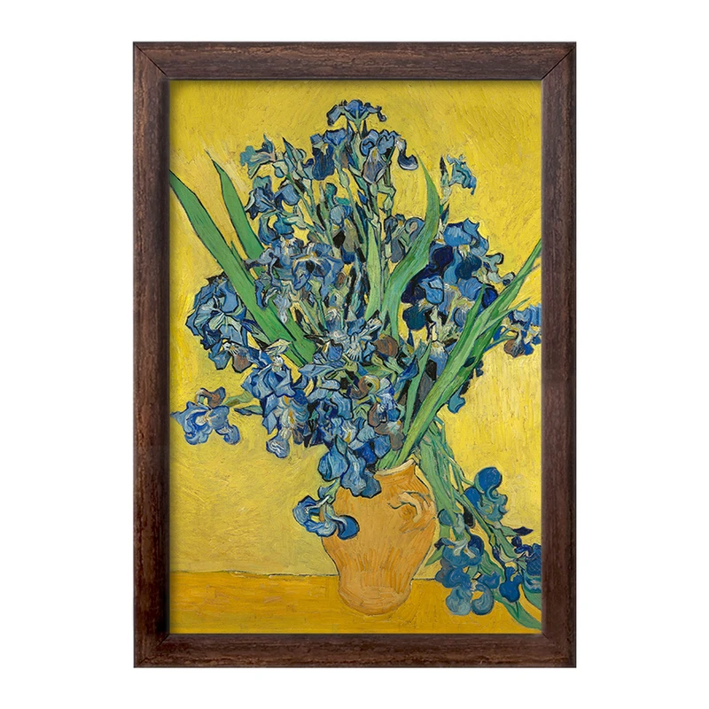 تابلو خندالو طرح نقاشی گلدان زنبق اثر ونسان ونگوگ کد 25468