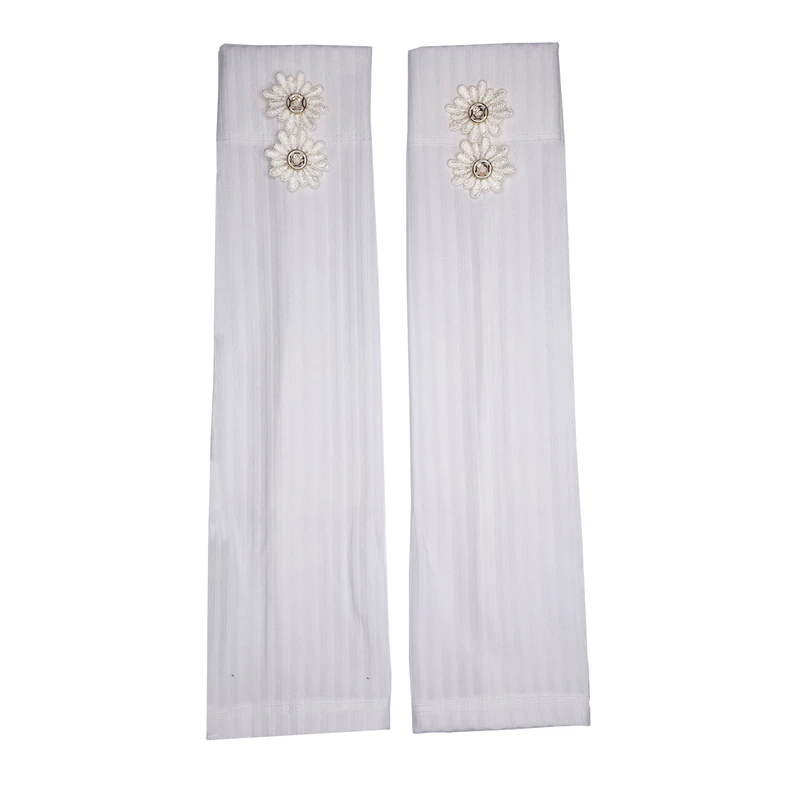 ساق دست زنانه مدل کادنزا گل دکمه سفید کد s-129