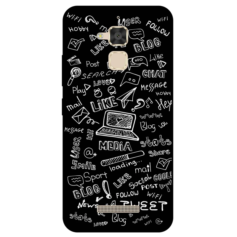 کاور مگافون طرح رسانه های اجتماعی مدل 1898 مناسب برای گوشی موبایل ایسوس Zenfone 3 Max / ZC520TL