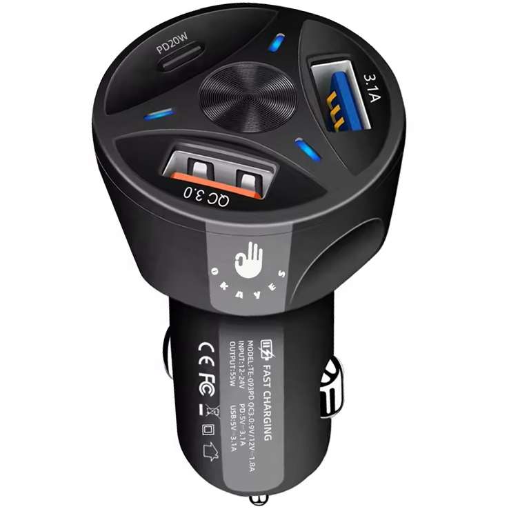 شارژر فندکی 38 وات اکی یس مدل PD1QC3USB200