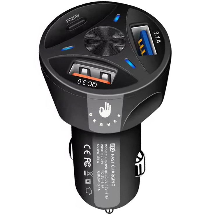 شارژر فندکی 38 وات اکی یس مدل PD1QC3USB200 