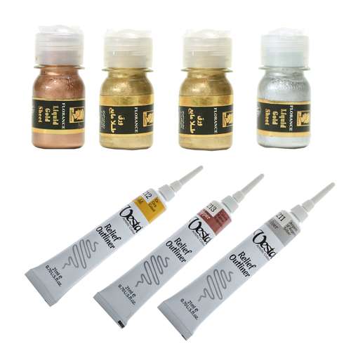 ورق طلا کد 04 حجم30 میلی لیتر بسته 4 عددی به همراه خمیر دورگیر