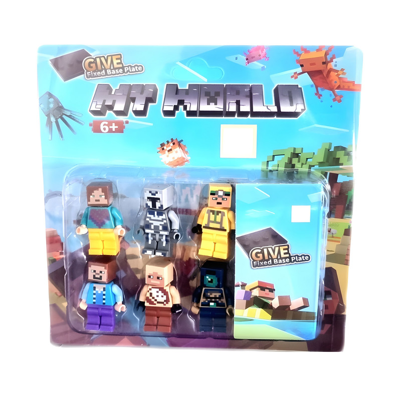 ساختنی مدل اکشن مینی فیگور ماینکرافت کد NG1059 مجموعه 6 عددی