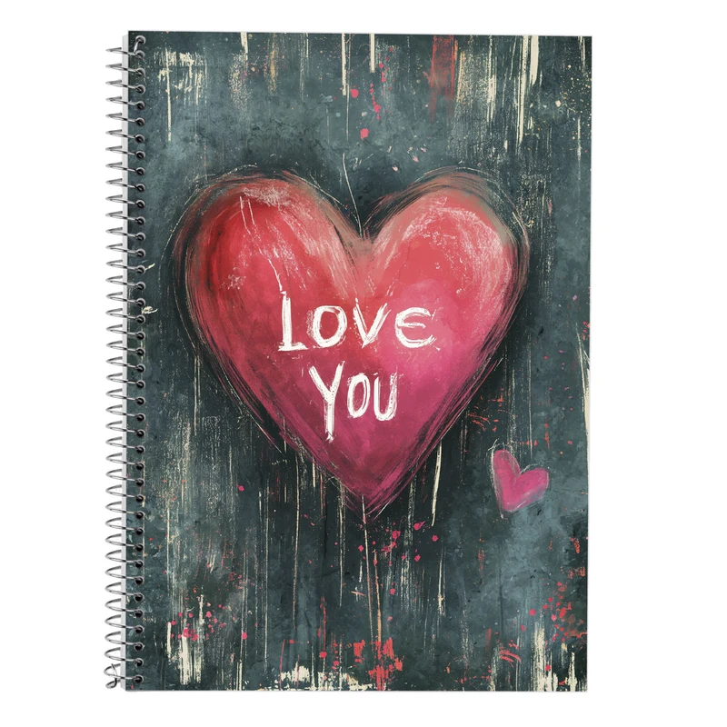 دفتر زبان 50 برگ مدوپد مدل سه خط طرح عاشقانه love کد DF14088