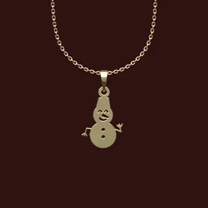 گردنبند طلا 18 عیار زنانه مدوپد مدل آدم برفی کد W2-1-1239