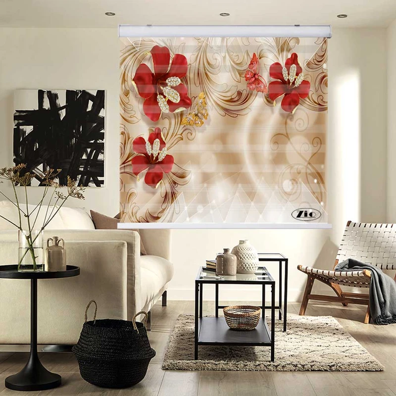 پرده زبرا زیو کد 3D1184 سایز 150x150 سانتی متر