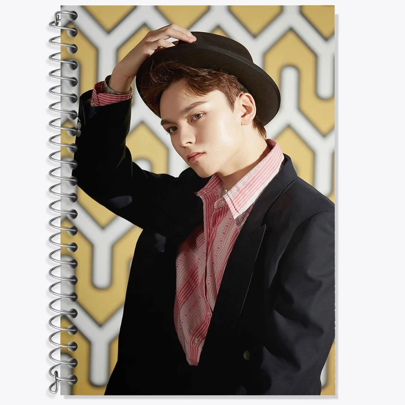 دفتر زبان 50 برگ خندالو مدل سه خط طرح ورنون گروه سونتین Seventeen کد 12492