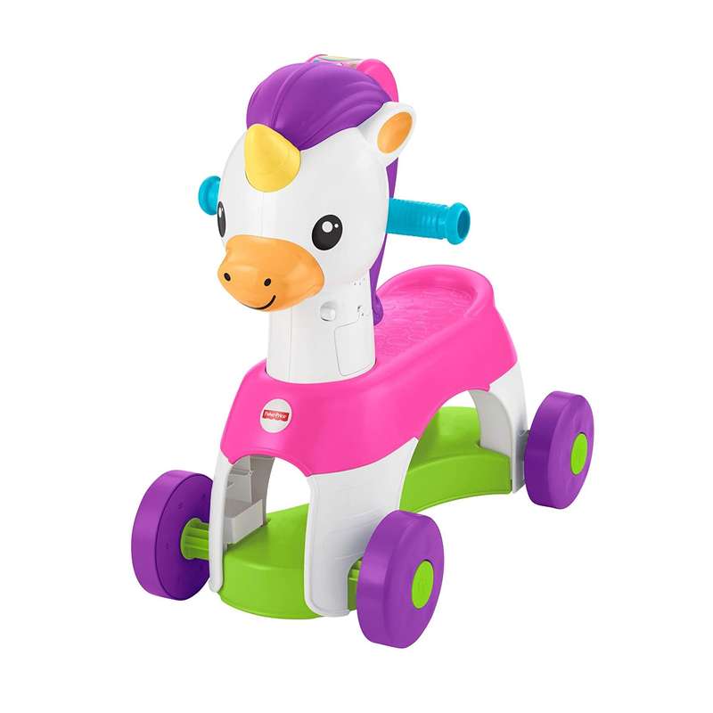 چهار چرخه کودک فیشر پرایس مدل Rollin Tunes Unicorn Ride On کد GDR81