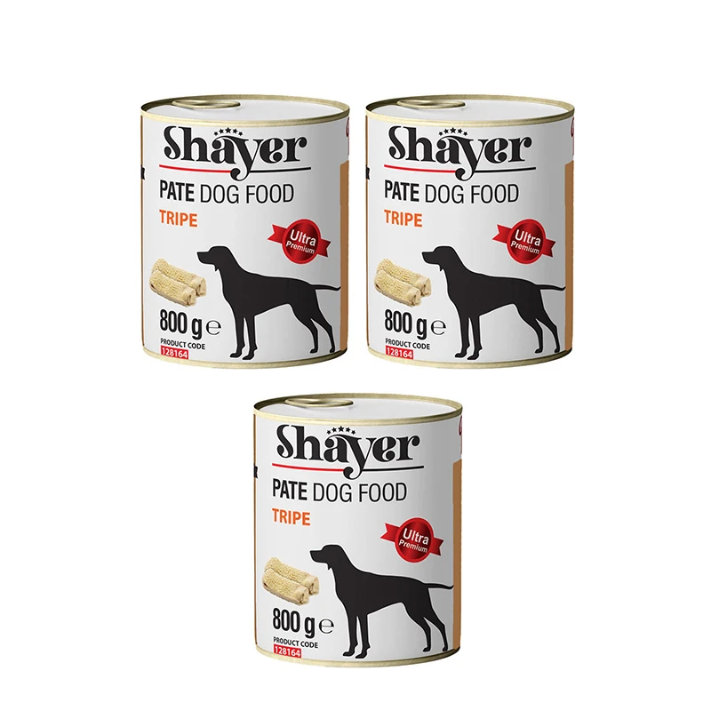 کنسرو غذای سگ شایر مدل پته سیرابی وزن 800 گرم بسته 3 عددی