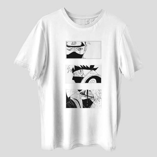 تی شرت آستین کوتاه پسرانه مدل انیمه ای ناراتو شخصیت کاکاشی anm365