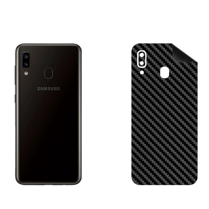 برچسب پوششی بستور مدل BT-Fiber طرح فیبر کربن مناسب برای گوشی موبایل سامسونگ Galaxy A20