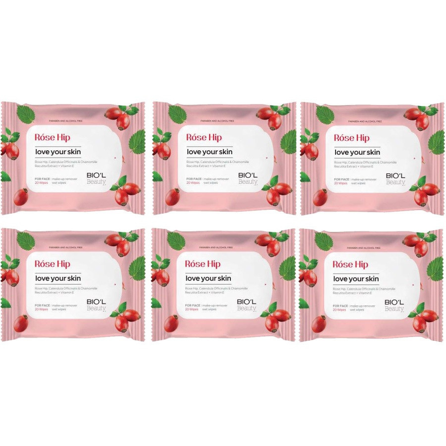 دستمال مرطوب بیول مدل Rose Hip مجموعه 6 عددی دستمال مرطوب بیول مدل Rose Hip مجموعه 6 عددی