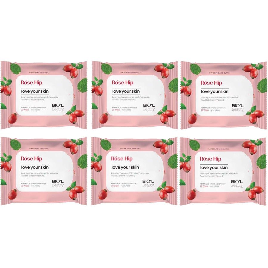 دستمال مرطوب بیول مدل Rose Hip  مجموعه 6 عددی -  - 2