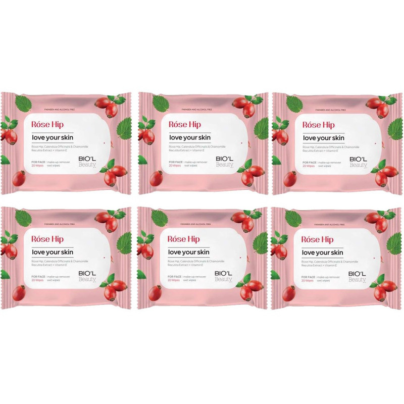 دستمال مرطوب بیول مدل Rose Hip مجموعه 6 عددی دستمال مرطوب بیول مدل Rose Hip مجموعه 6 عددی
