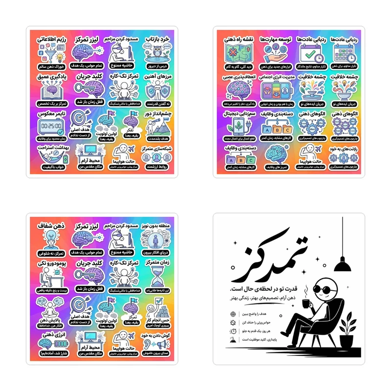 برچسب مدل تمرکز کد ۱۳۱ بسته ۴ عددی