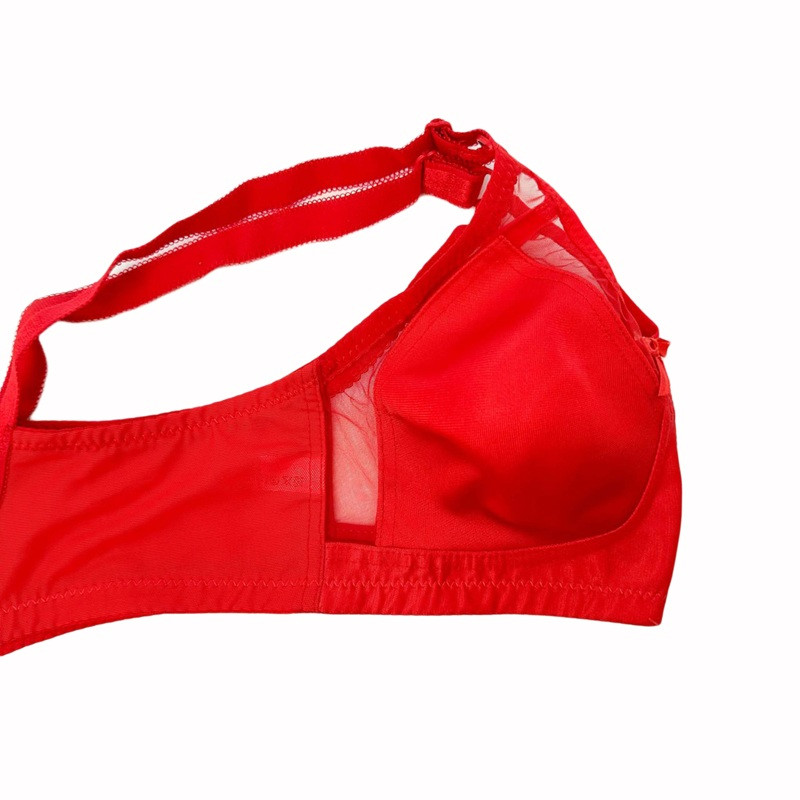 سوتین زنانه نوشه پوش مدل پرلون کاپ پرسی رنگ قرمز